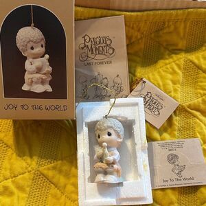 Precious Moments E-5388 JOY TO THE WORLD BOY WITH HARP ornament